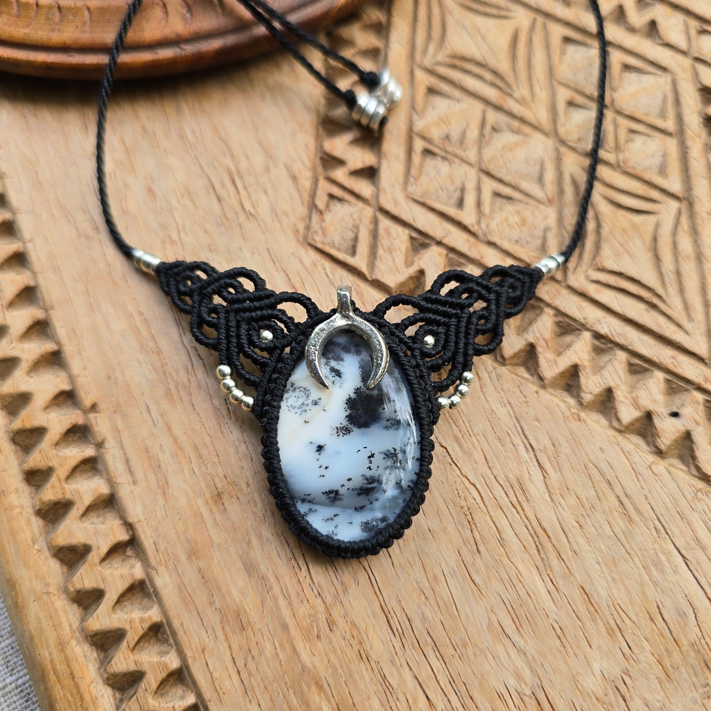Collier agate dendritique