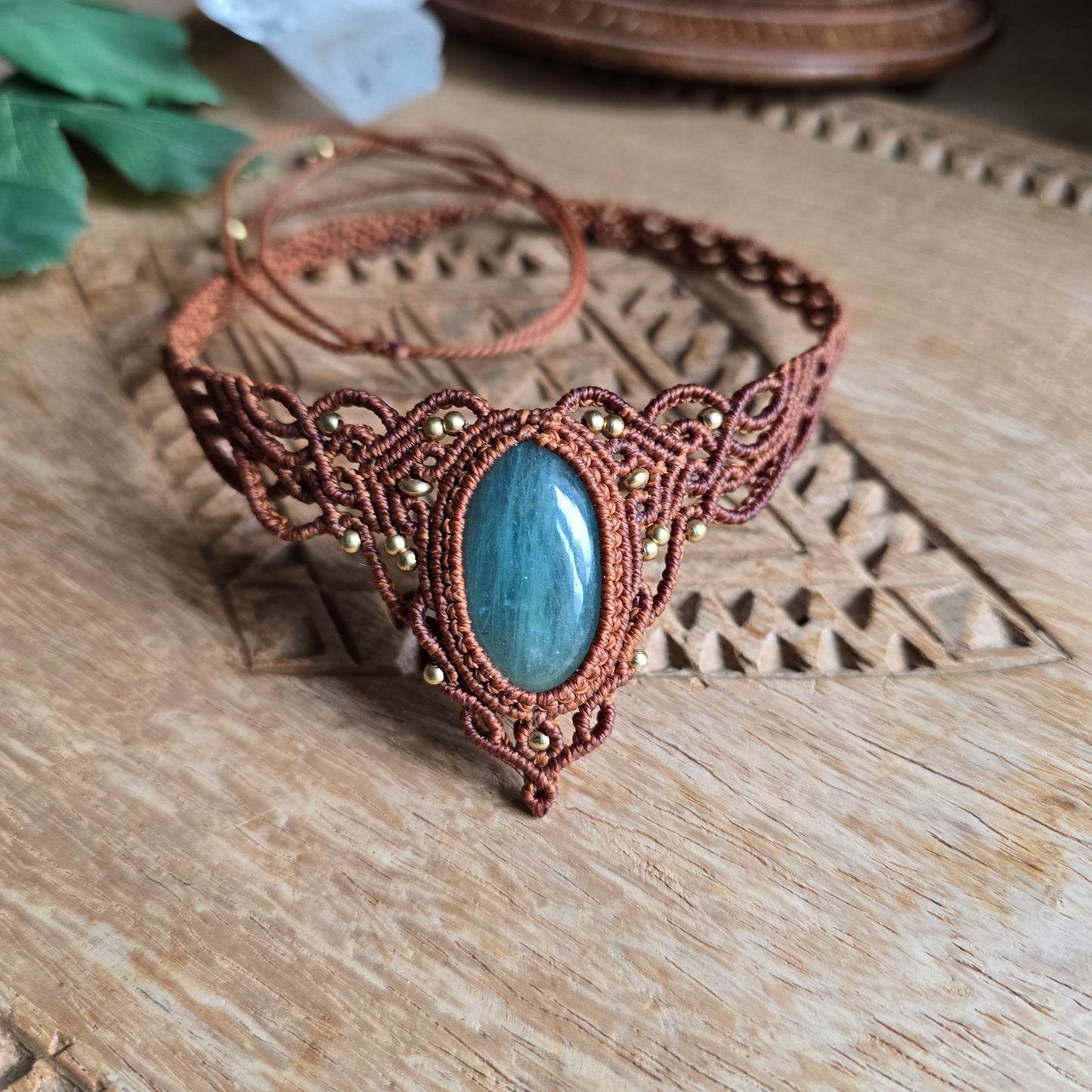 Collier ras de cou aigue marine