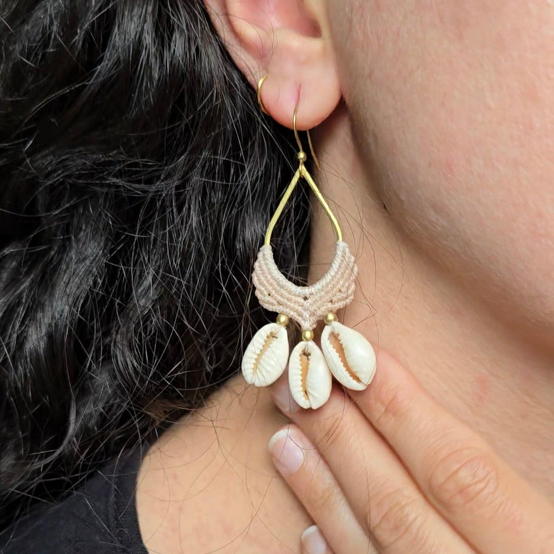 Boucles d'oreilles triple coquillage