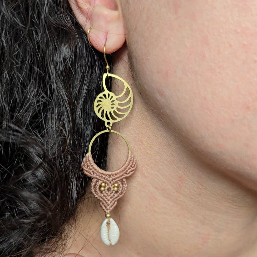 Boucles d'oreilles coquillage ammonite