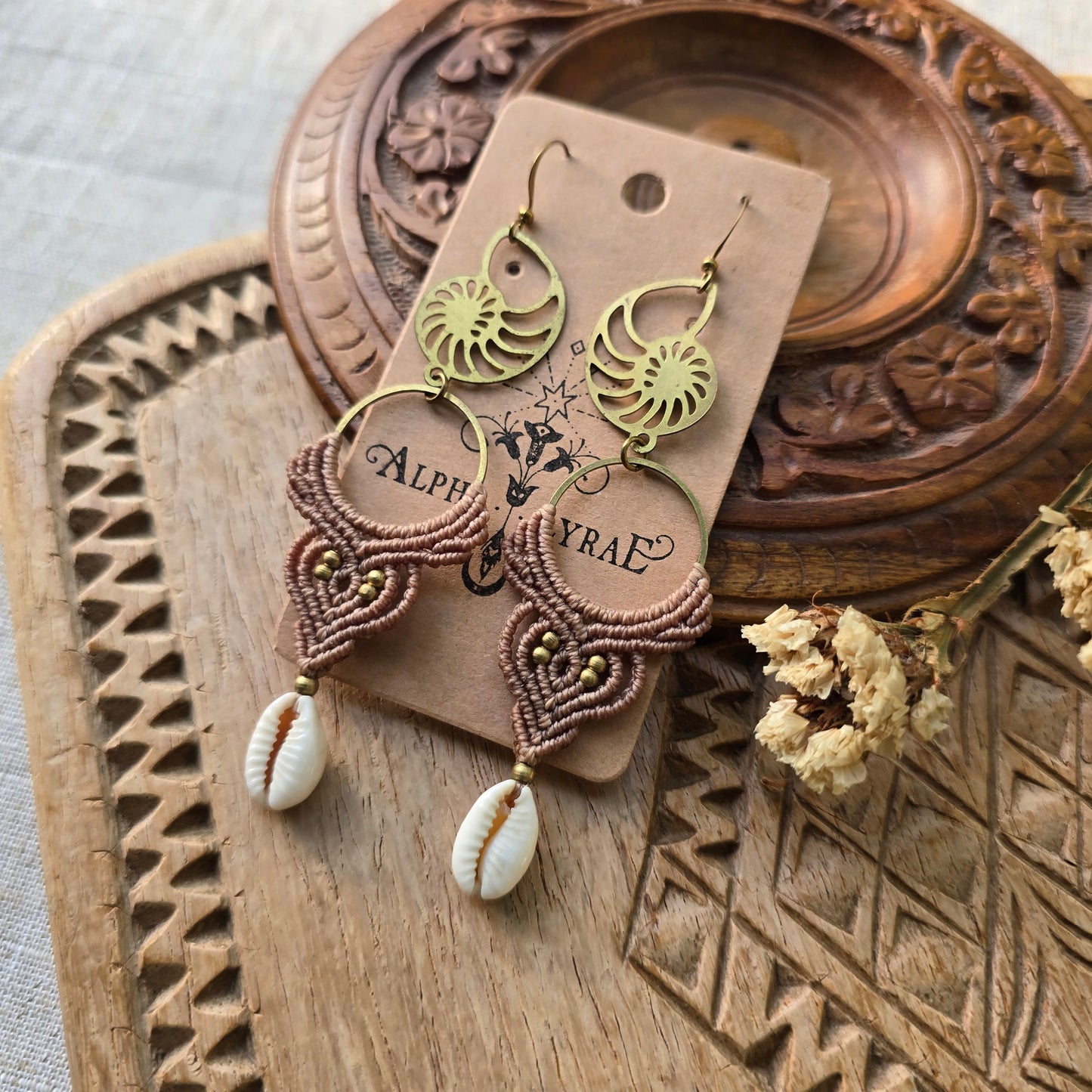 Boucles d'oreilles coquillage ammonite