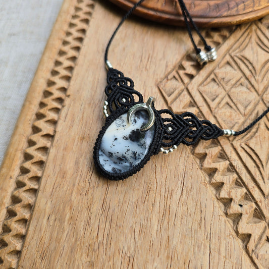 Collier agate dendritique