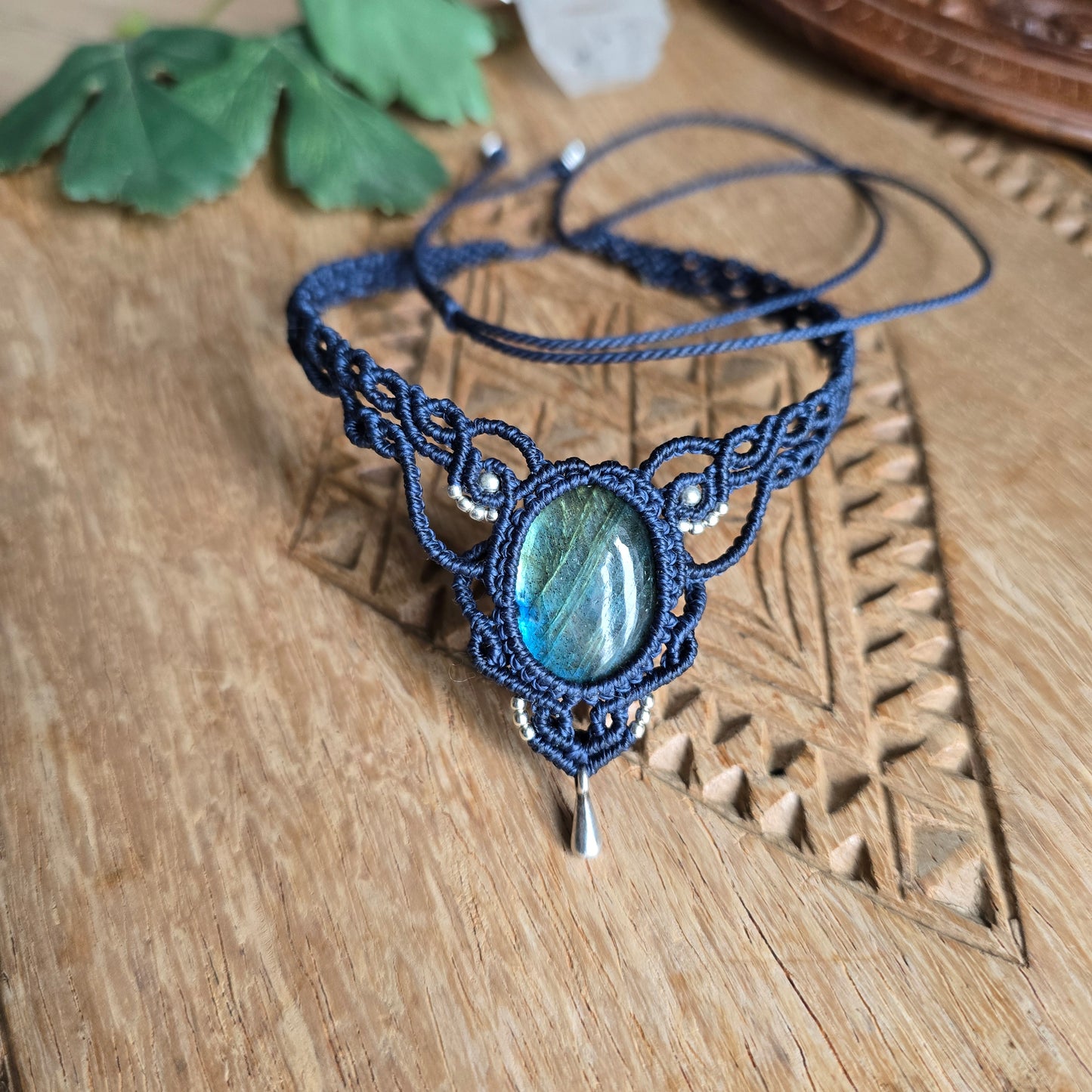 Collier ras de cou labradorite