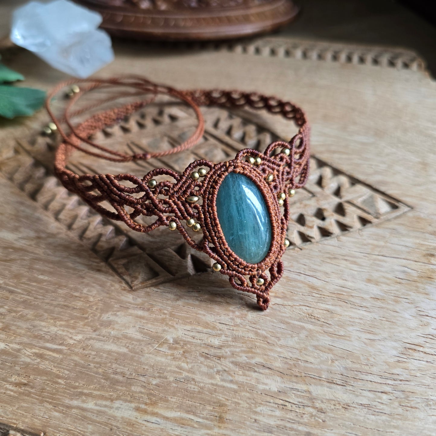 Collier ras de cou aigue marine